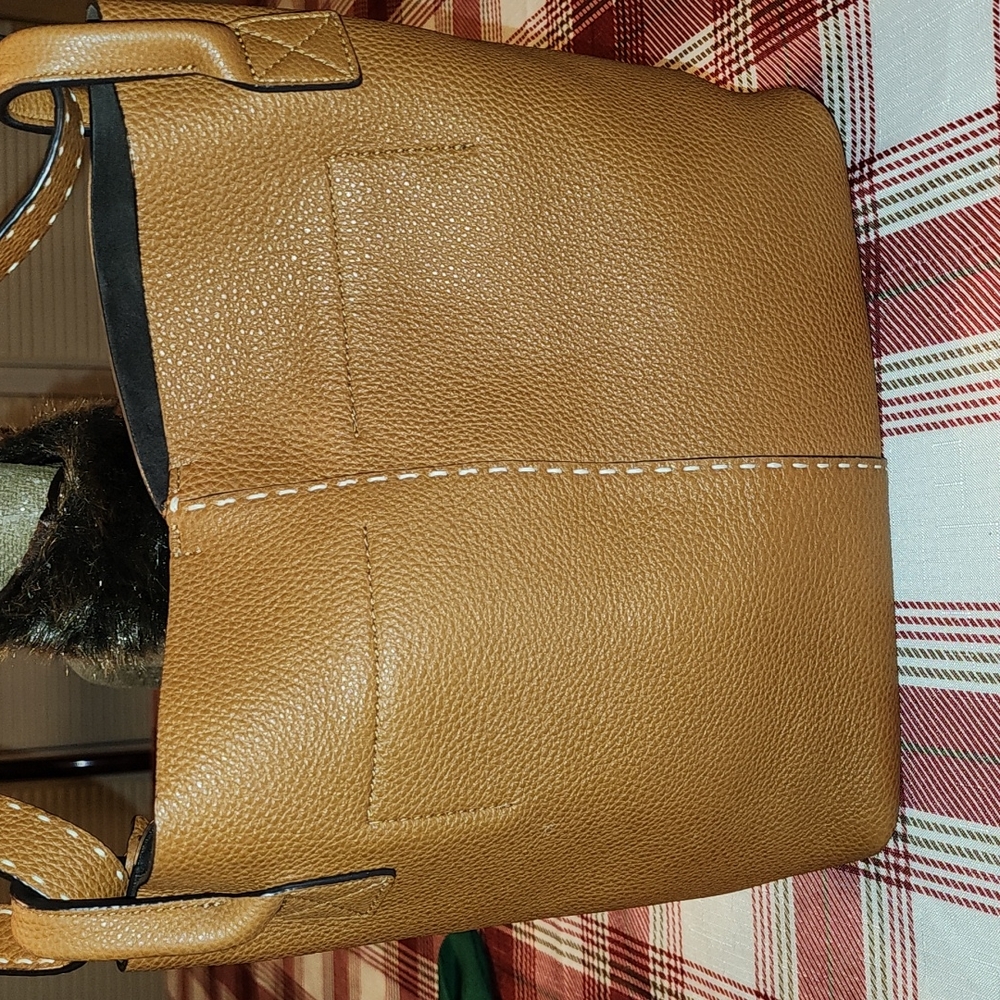 💋Authenticated MICHAEL KORS COLLECTION Tan Leather Tote Purse Hand Bag 13x10